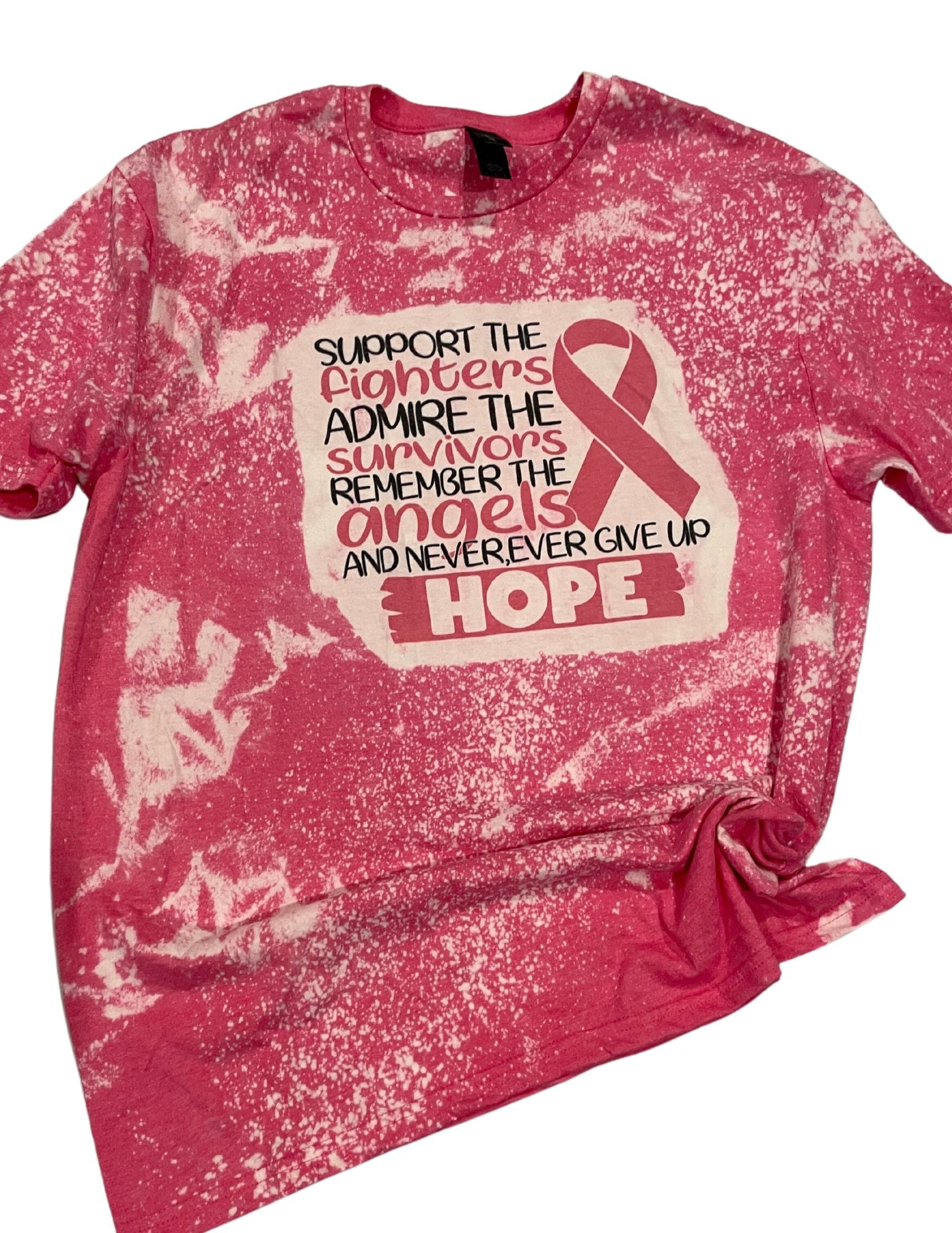Breast Cancer Awareness Bleached Short Sleeve T-Shirt