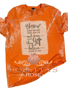 Blessed | John 20:29 | Bleached Short Sleeve T-Shirt