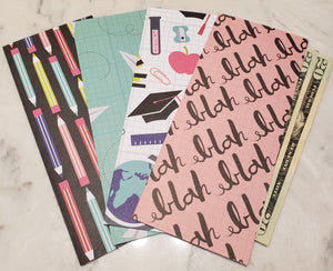Laminated cash envelopes | set of 4| Back to School Blah | Dave Ramsey inspired
