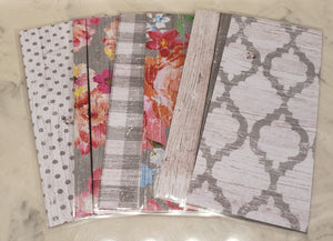 Laminated cash envelopes | set of 6| Barnwood Pretty 2 Gray | Dave Ramsey inspired