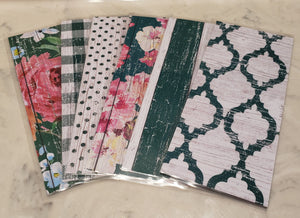 Laminated cash envelopes | set of 6| Barnwood Pretty 2 Green | Dave Ramsey inspired