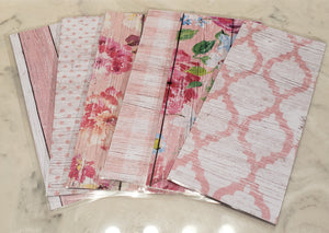 Laminated cash envelopes | set of 6| Barnwood Pretty 2 Light Pink | Dave Ramsey inspired
