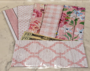 Laminated cash envelopes | set of 6| Barnwood Pretty 2 Light Pink | Dave Ramsey inspired