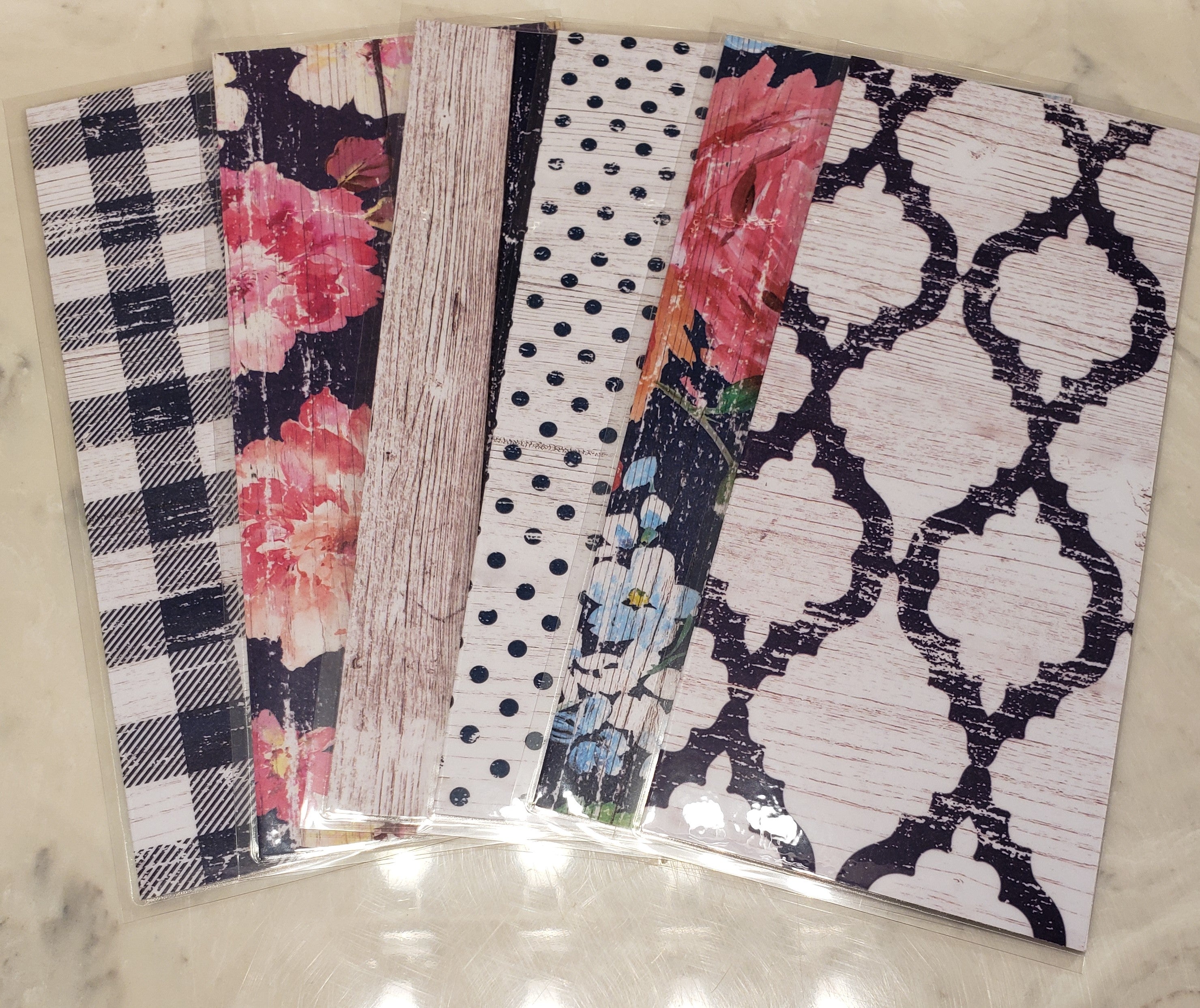 Laminated cash envelopes | set of 6| Barnwood Pretty 2 Navy | Dave Ramsey inspired