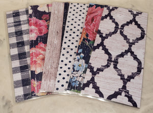 Laminated cash envelopes | set of 6| Barnwood Pretty 2 Navy | Dave Ramsey inspired