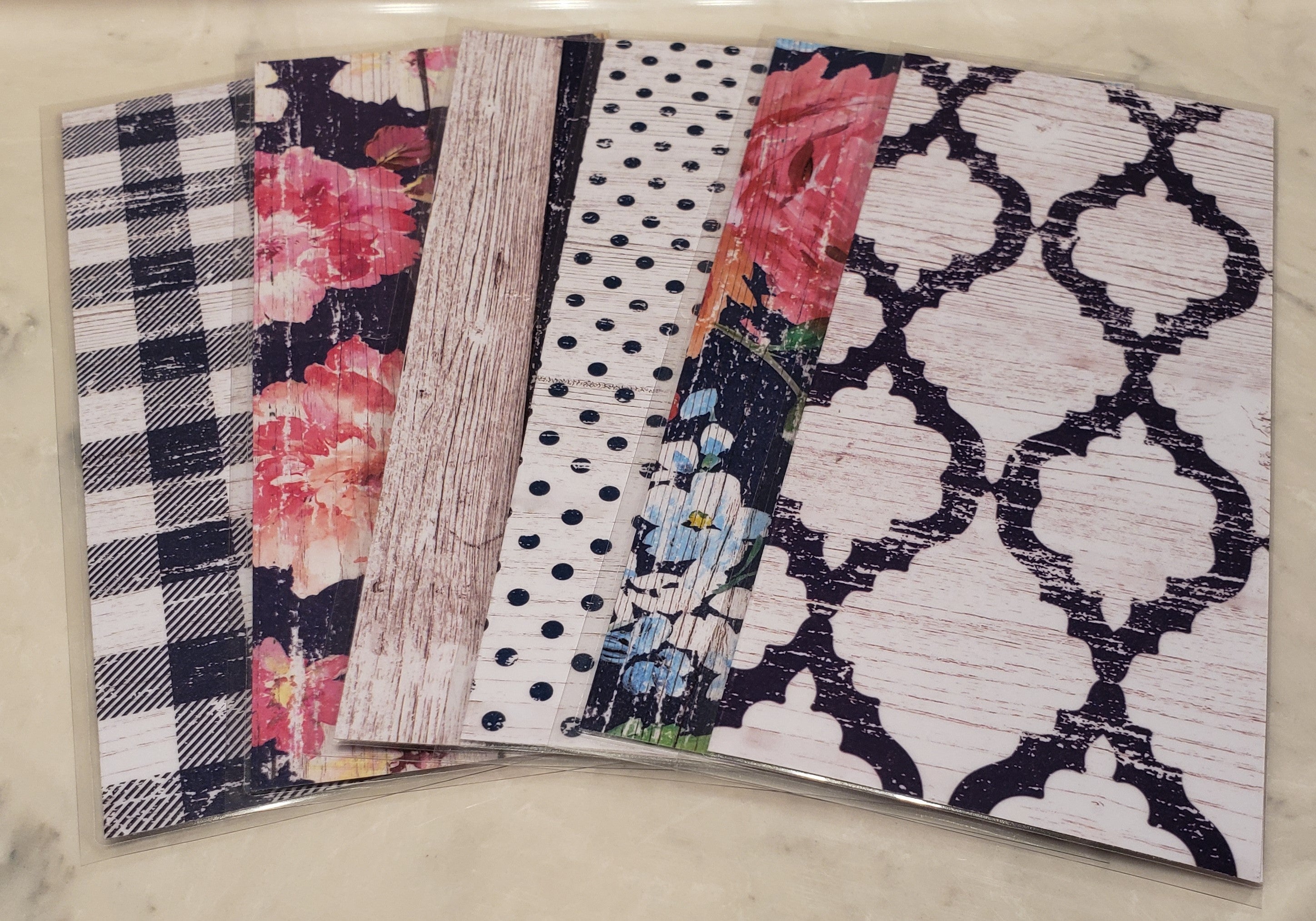 Laminated cash envelopes | set of 6| Barnwood Pretty 2 Navy | Dave Ramsey inspired
