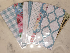 Laminated cash envelopes | set of 6| Barnwood Pretty 2 Teal | Dave Ramsey inspired