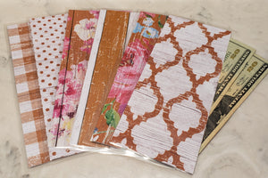 Laminated cash envelopes | set of 6| Barnwood Pretty 2 Tan | Dave Ramsey inspired