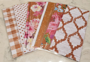 Laminated cash envelopes | set of 6| Barnwood Pretty 2 Tan | Dave Ramsey inspired