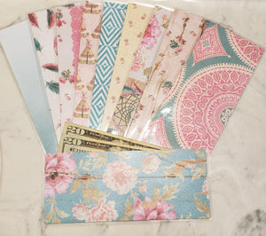 Laminated cash envelopes | set of 10 | Boho Vibes Teal | Dave Ramsey inspired