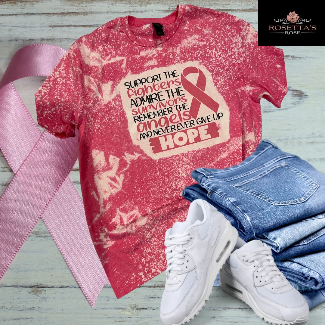 Breast Cancer Awareness Bleached Short Sleeve T-Shirt