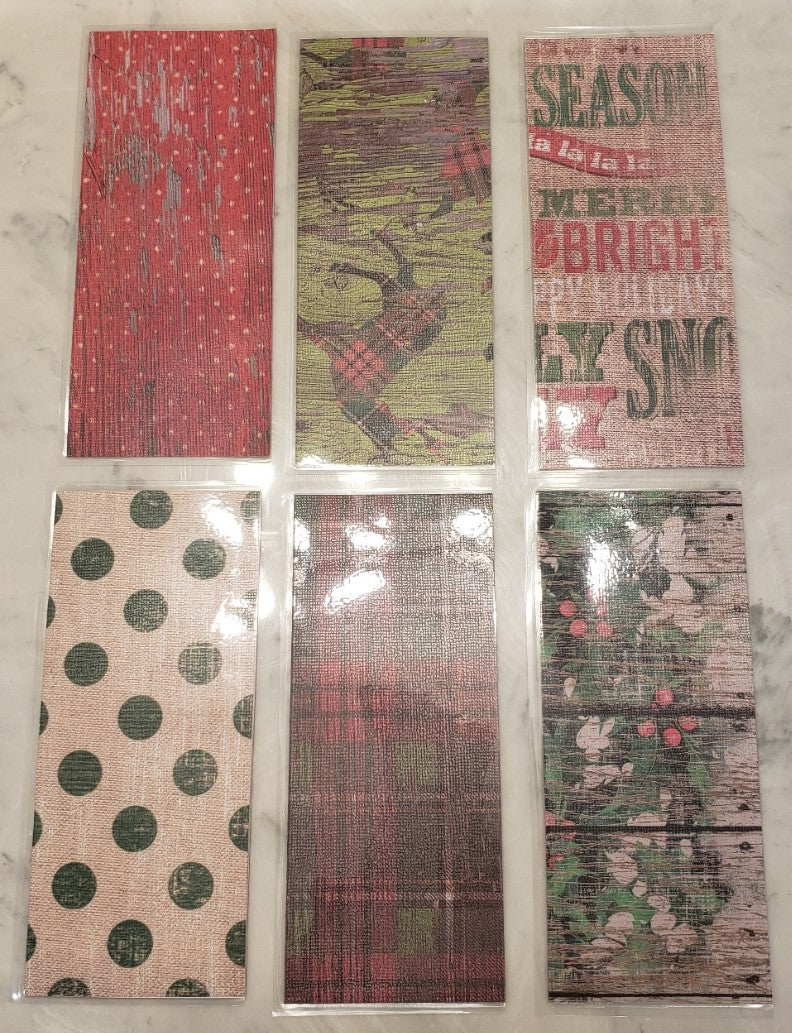 Laminated cash envelopes | set of 8| Pine St. Square Christmas Mistletoe  | Dave Ramsey inspired