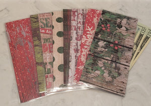 Laminated cash envelopes | set of 8| Pine St. Square Christmas Mistletoe  | Dave Ramsey inspired