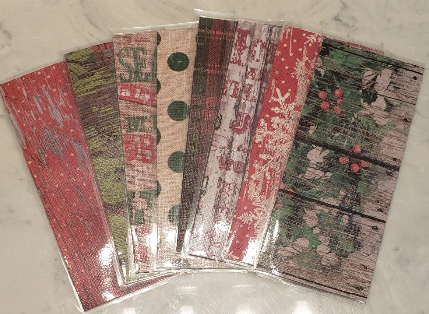 Laminated cash envelopes | set of 8| Pine St. Square Christmas Mistletoe  | Dave Ramsey inspired