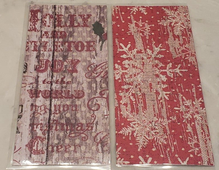 Laminated cash envelopes | set of 8| Pine St. Square Christmas Mistletoe  | Dave Ramsey inspired