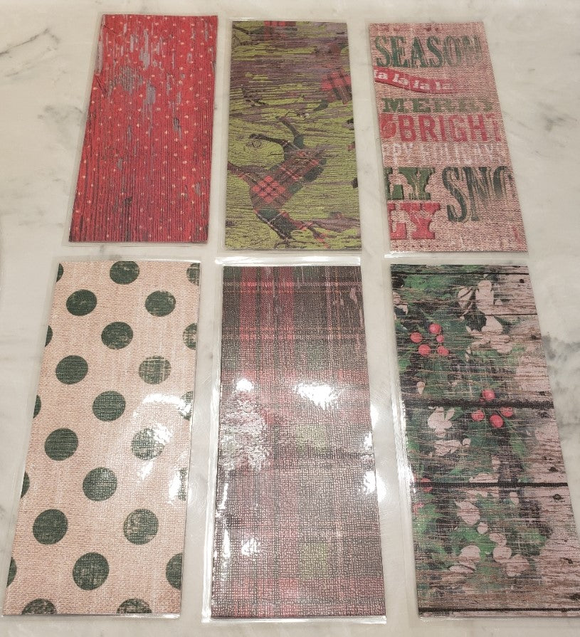 Laminated cash envelopes | set of 8| Pine St. Square Christmas Mistletoe  | Dave Ramsey inspired