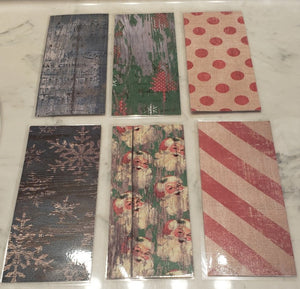 Laminated cash envelopes | set of 8| Pine St. Square Christmas Santa  | Dave Ramsey inspired