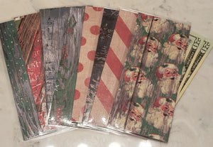 Laminated cash envelopes | set of 8| Pine St. Square Christmas Santa  | Dave Ramsey inspired
