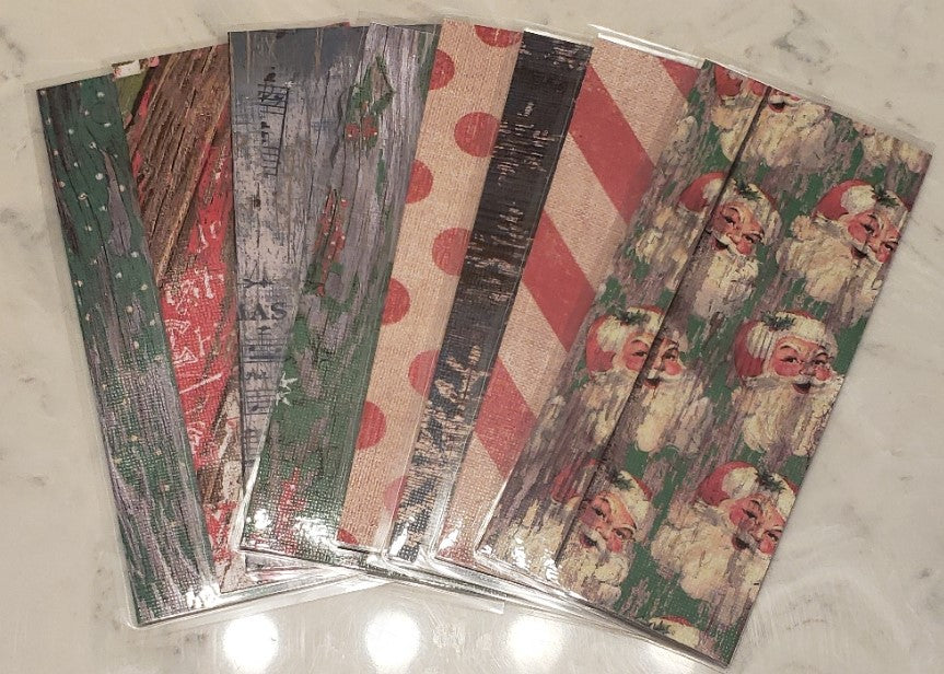 Laminated cash envelopes | set of 8| Pine St. Square Christmas Santa  | Dave Ramsey inspired