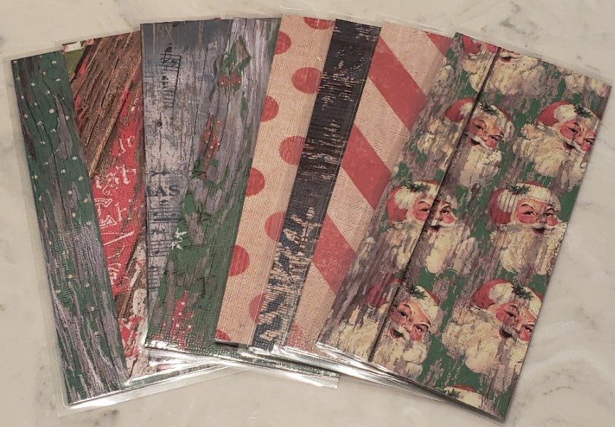 Laminated cash envelopes | set of 8| Pine St. Square Christmas Santa  | Dave Ramsey inspired