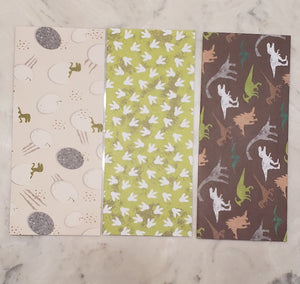 Laminated cash envelopes | set of 3| Children's Give Save Spend | Dinosaurs Green Large Prints | Dave Ramsey inspired
