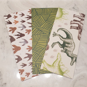 Laminated cash envelopes | set of 3| Children's Give Save Spend | Dinosaurs Green Large Prints | Dave Ramsey inspired