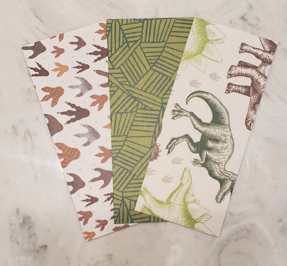Laminated cash envelopes | set of 3| Children's Give Save Spend | Dinosaurs Green Large Prints | Dave Ramsey inspired
