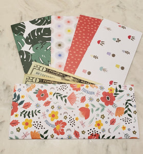 Laminated cash envelopes | set of 5| Fab & Fearless Floral | Dave Ramsey inspired