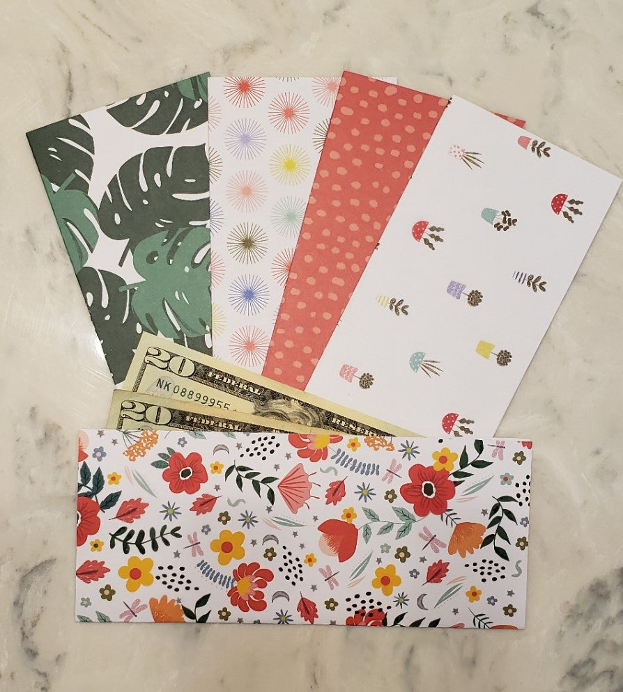 Laminated cash envelopes | set of 5| Fab & Fearless Floral | Dave Ramsey inspired
