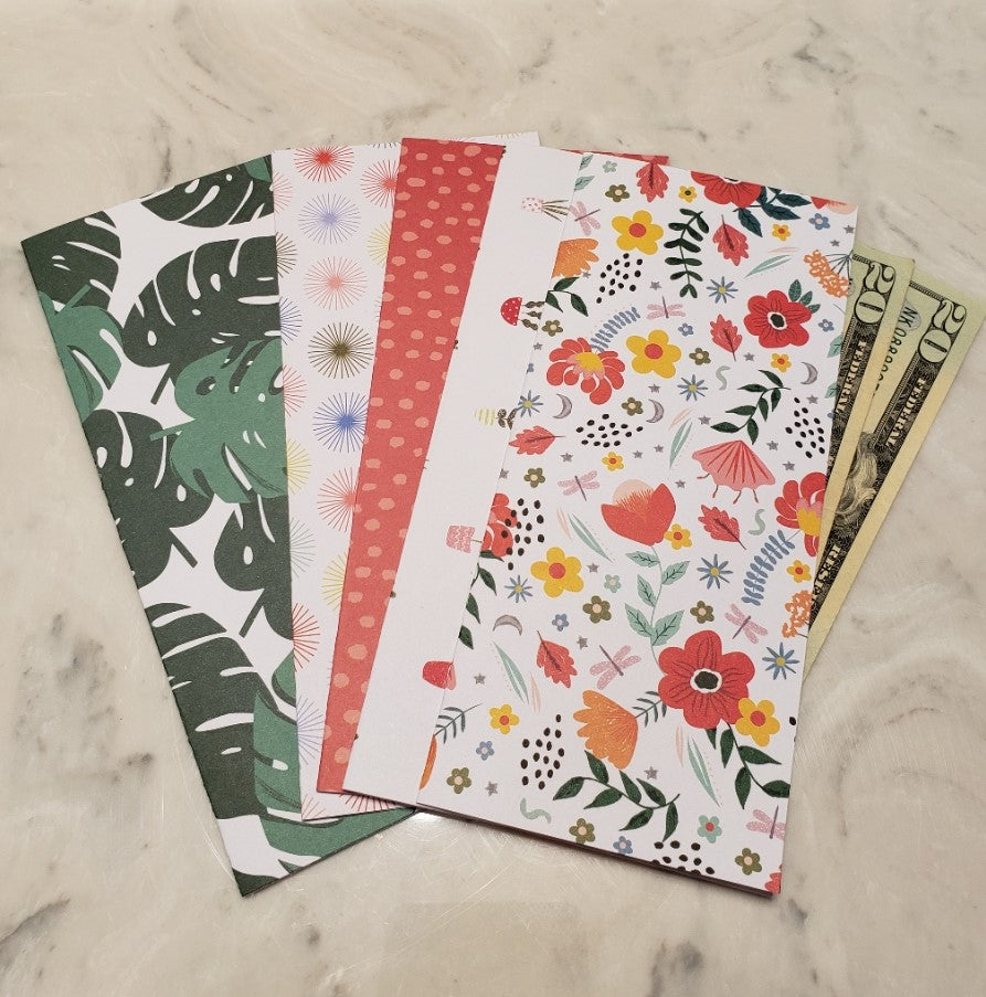 Laminated cash envelopes | set of 5| Fab & Fearless Floral | Dave Ramsey inspired