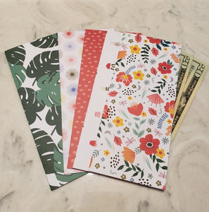 Laminated cash envelopes | set of 5| Fab & Fearless Floral | Dave Ramsey inspired