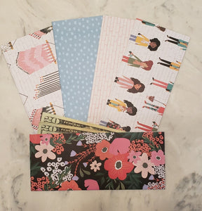 Laminated cash envelopes | set of 5| Fab & Fearless Floral & Friends | Dave Ramsey inspired