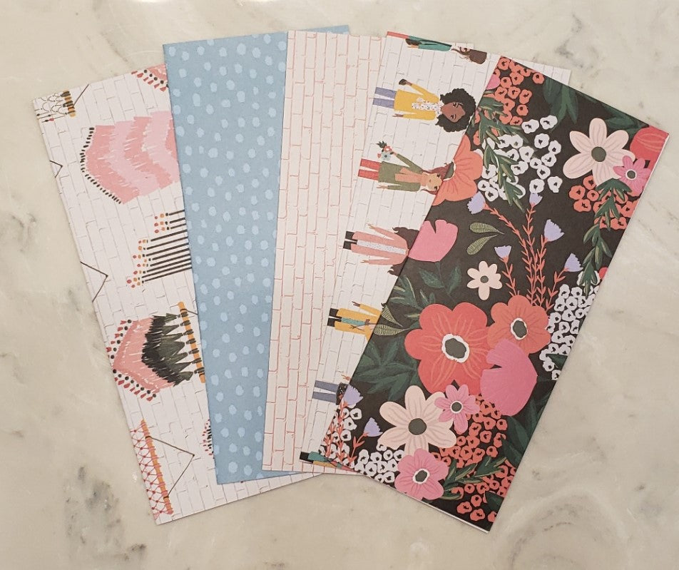 Laminated cash envelopes | set of 5| Fab & Fearless Floral & Friends | Dave Ramsey inspired