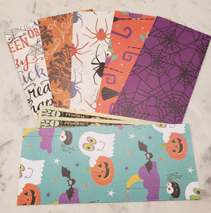 Laminated cash envelopes | set of 6| Halloween | Dave Ramsey inspired
