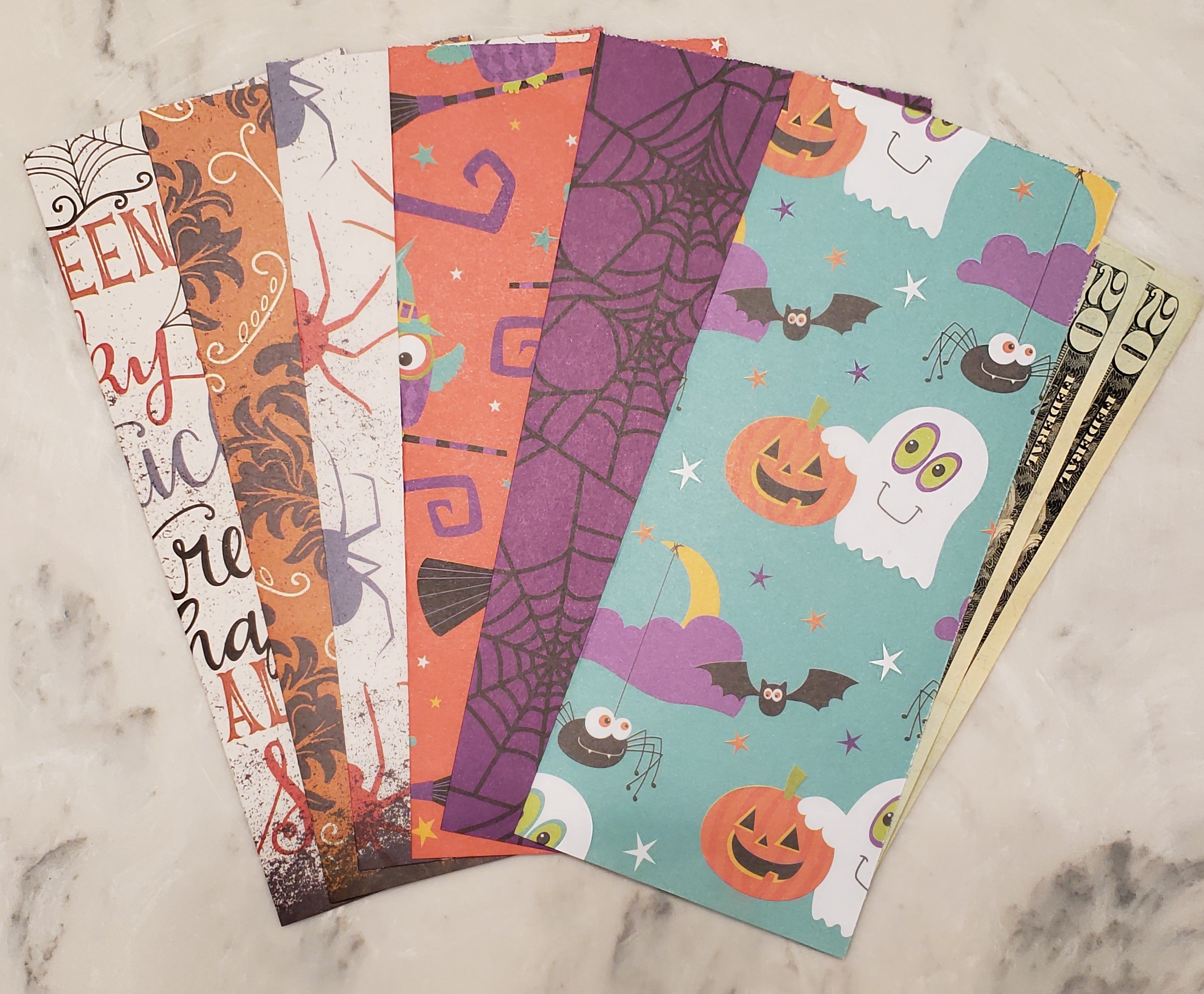 Laminated cash envelopes | set of 6| Halloween | Dave Ramsey inspired