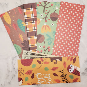 Laminated cash envelopes | set of 5| Happy Fall Ya'll | Dave Ramsey inspired