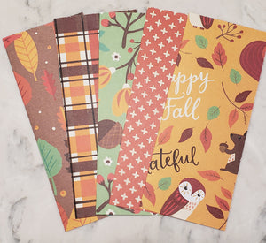Laminated cash envelopes | set of 5| Happy Fall Ya'll | Dave Ramsey inspired