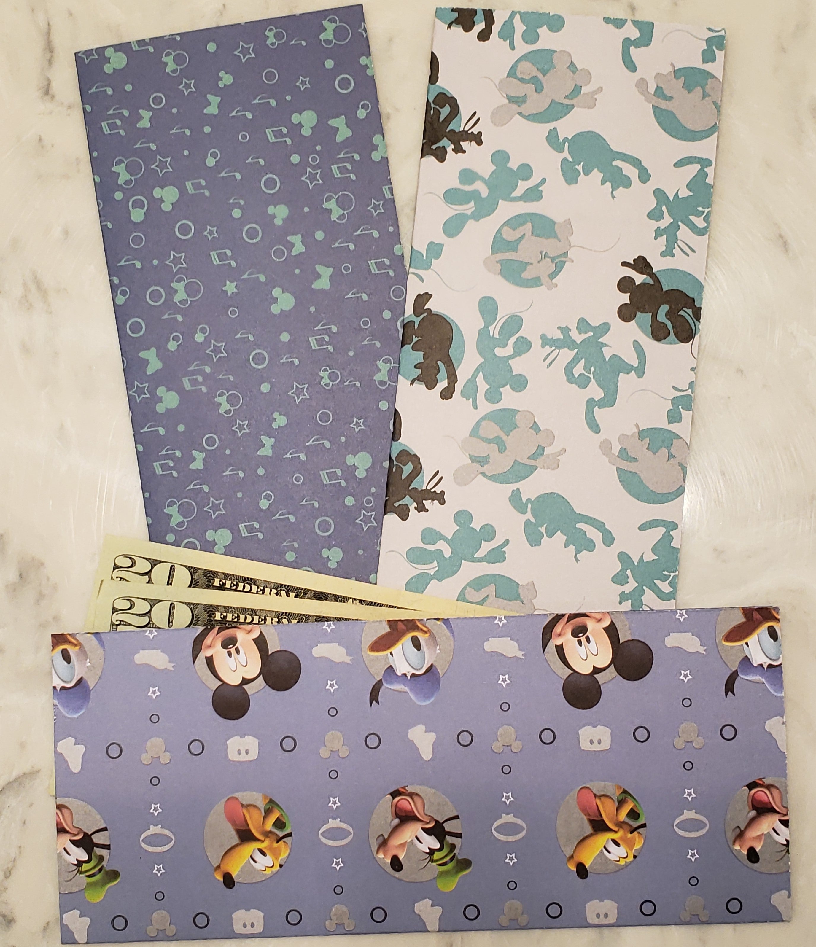 Laminated cash envelopes | set of 3| Children's Give Save Spend | Mickey Mouse Blue  | Dave Ramsey inspired