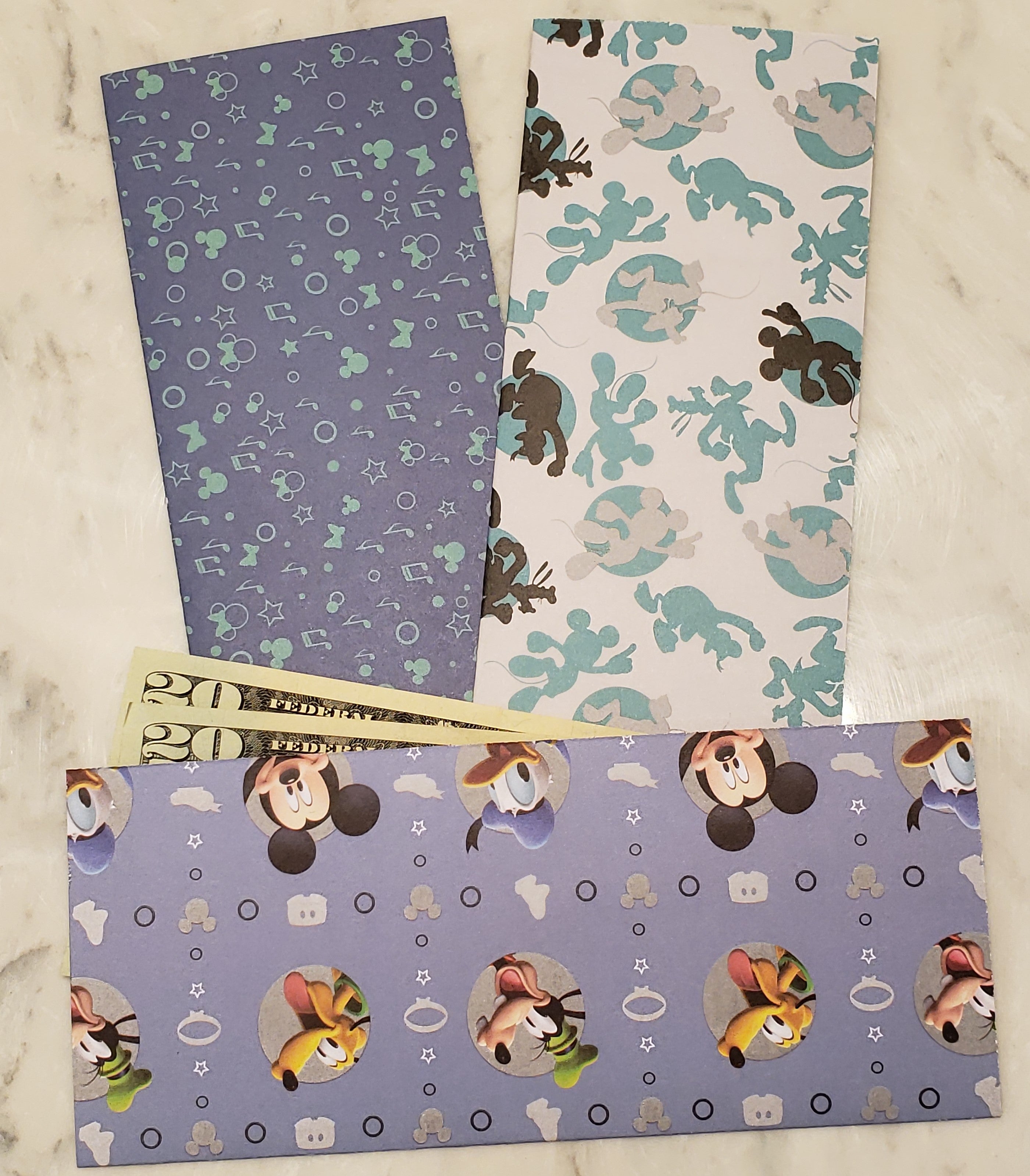 Laminated cash envelopes | set of 3| Children's Give Save Spend | Mickey Mouse Blue  | Dave Ramsey inspired