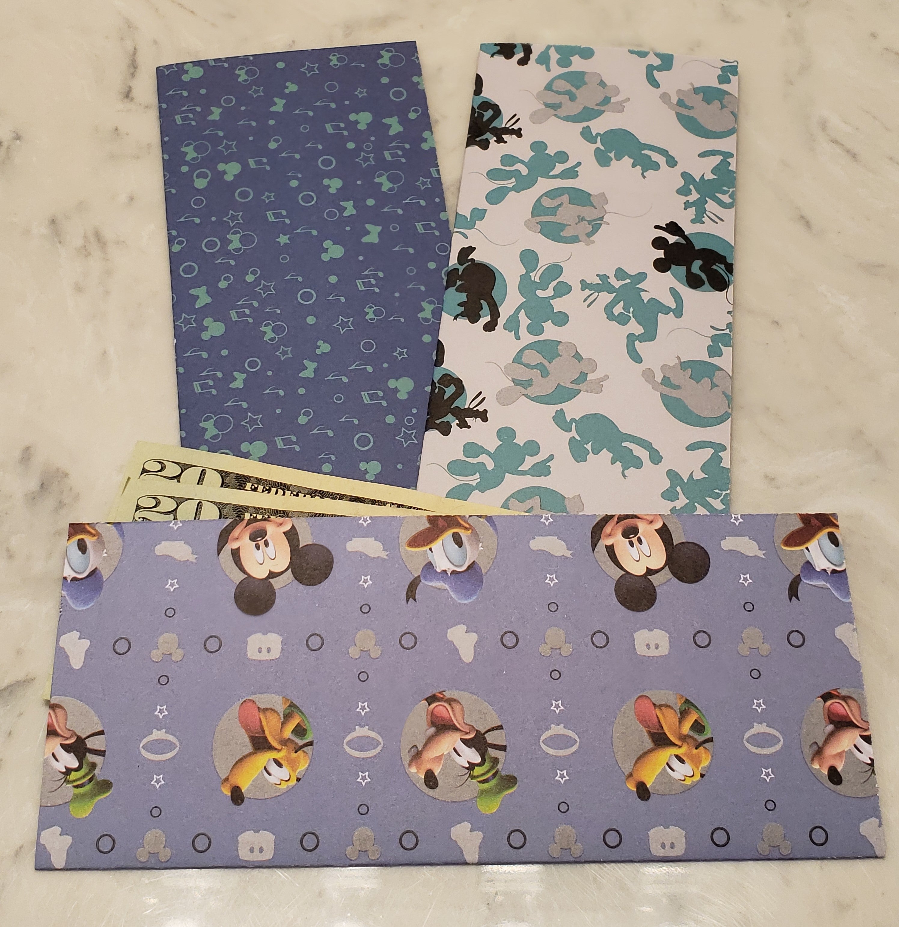 Laminated cash envelopes | set of 3| Children's Give Save Spend | Mickey Mouse Blue  | Dave Ramsey inspired
