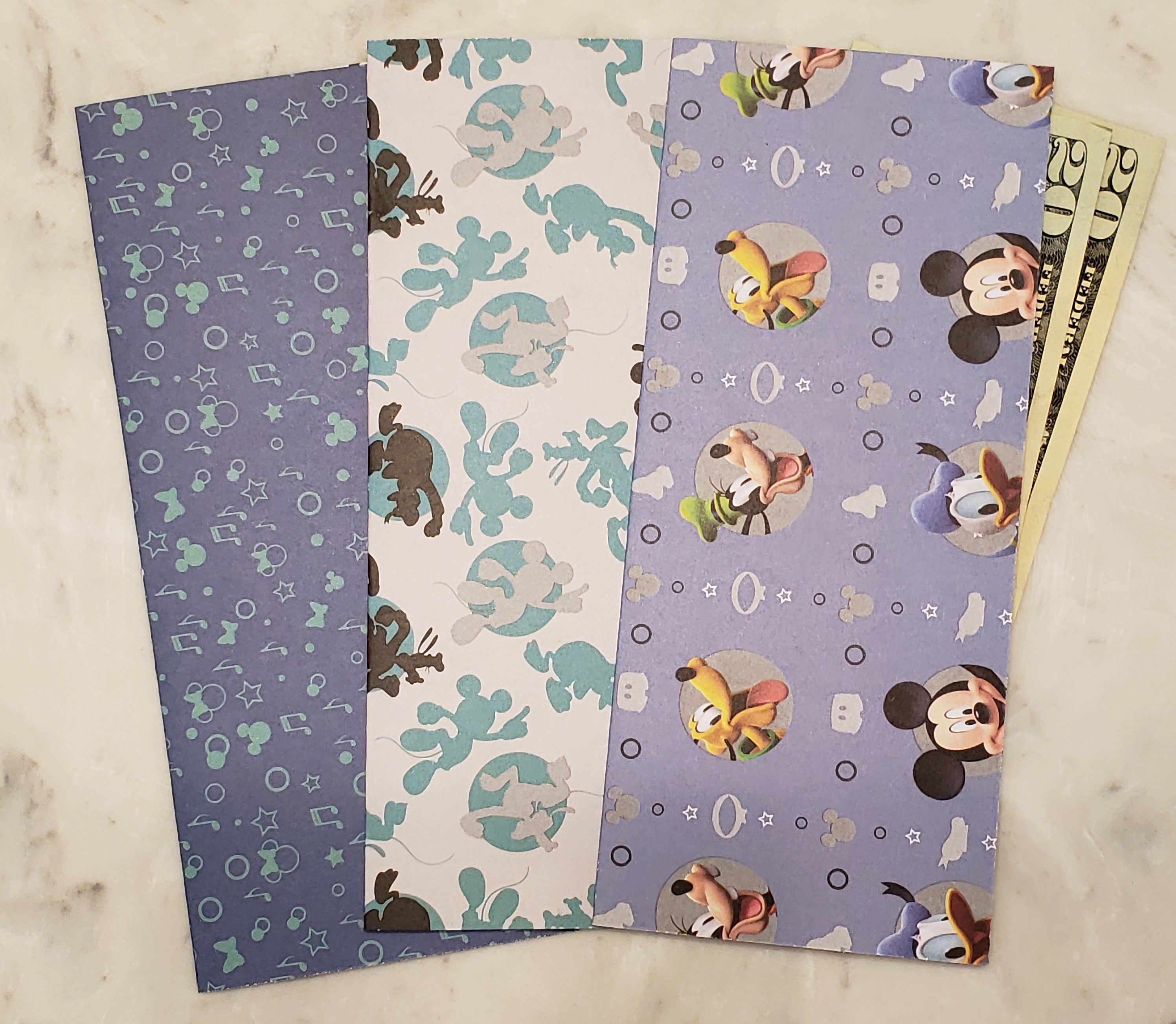 Laminated cash envelopes | set of 3| Children's Give Save Spend | Mickey Mouse Blue  | Dave Ramsey inspired