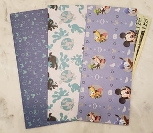 Laminated cash envelopes | set of 3| Children's Give Save Spend | Mickey Mouse Blue  | Dave Ramsey inspired