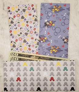Laminated cash envelopes | set of 3| Children's Give Save Spend | Mickey Mouse Gray  | Dave Ramsey inspired