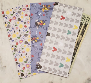 Laminated cash envelopes | set of 3| Children's Give Save Spend | Mickey Mouse Gray  | Dave Ramsey inspired