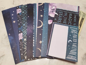 Laminated cash envelopes | set of 10 | Moon Flower Magic Dream by Moonlight | Dave Ramsey inspired