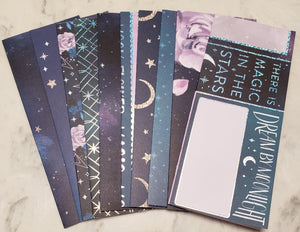 Laminated cash envelopes | set of 10 | Moon Flower Magic Dream by Moonlight | Dave Ramsey inspired