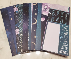 Laminated cash envelopes | set of 10 | Moon Flower Magic Dream by Moonlight | Dave Ramsey inspired