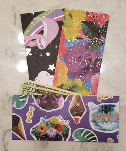 Laminated cash envelopes | set of 3| Children's Give Save Spend | Rainbows & Animals Cats Dogs & Sloth  | Dave Ramsey inspired