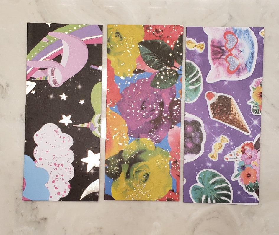Laminated cash envelopes | set of 3| Children's Give Save Spend | Rainbows & Animals Cats Dogs & Sloth  | Dave Ramsey inspired