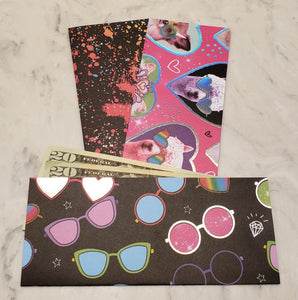 Laminated cash envelopes | set of 3| Children's Give Save Spend | Rainbows & Animals Llama with Sunglasses  | Dave Ramsey inspired